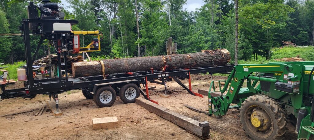 Large log on TimberKing sawmill