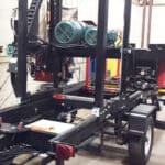 Here's what our electric setup looks like. Most of our sawmills go out with gas or electric engines. But those who choose electric power say prefer it.