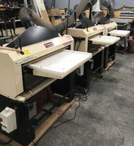 The Biglers have 3 Woodmaster Molder/Planers. Their 25" model is set up as a dedicated planer. One of their 18" 718's has a 3-side Molding System attachment. The second 718 is set up for full-time molding.