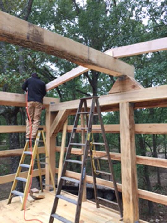 Billy's camp is under construction. He calls it a camp but he'll have a self-sufficient homestead when he's done.