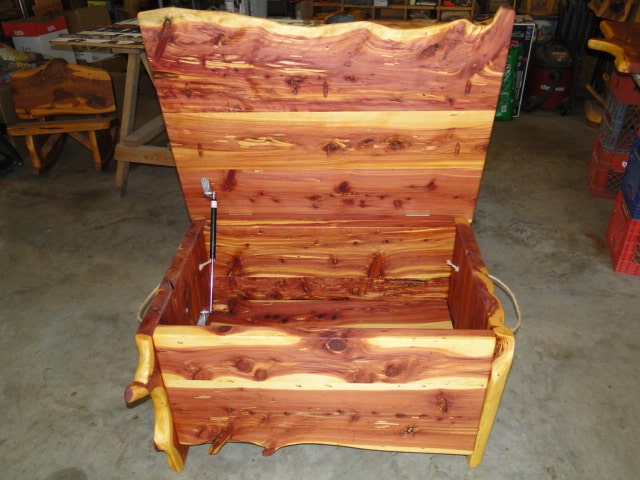 Beautiful cedar chest with live edge construction