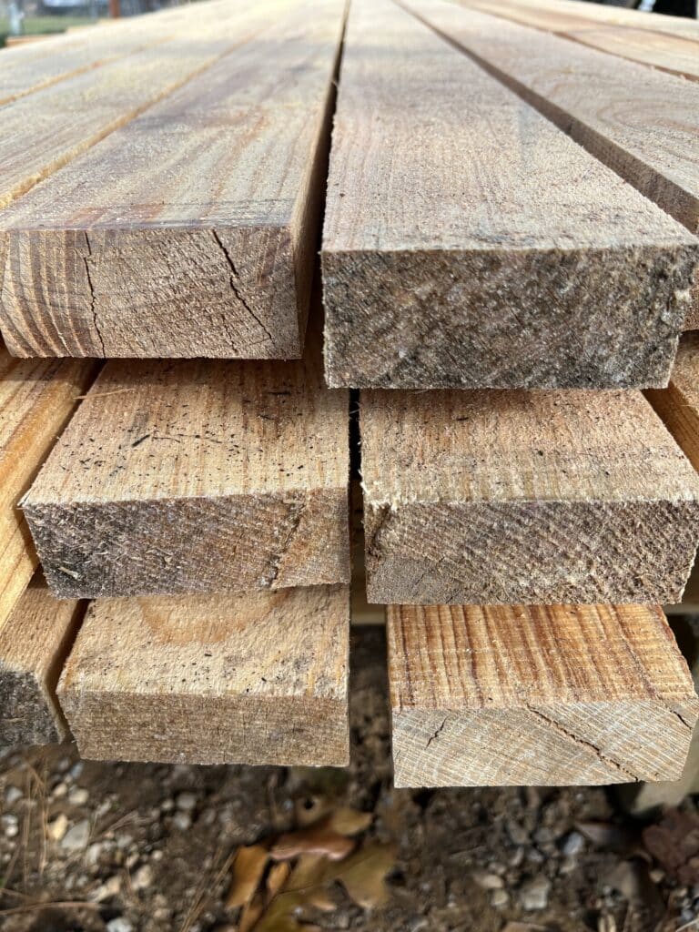 Dimensional 2x4 lumber