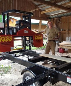 Jon Betry's a real D-I-Y homesteader with a self-sufficiency lifestyle. He's on his third TimberKing sawmill. "Just couldn't wear out the other two."