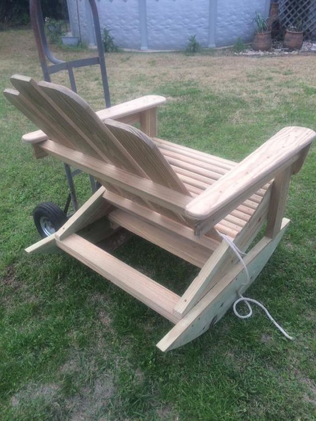 homemade adirondack rocking chair
