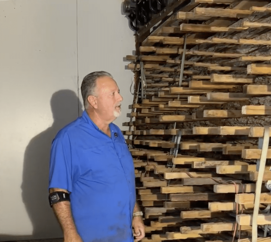 inside Blackhawk Millworks kiln in San Marcos, TX