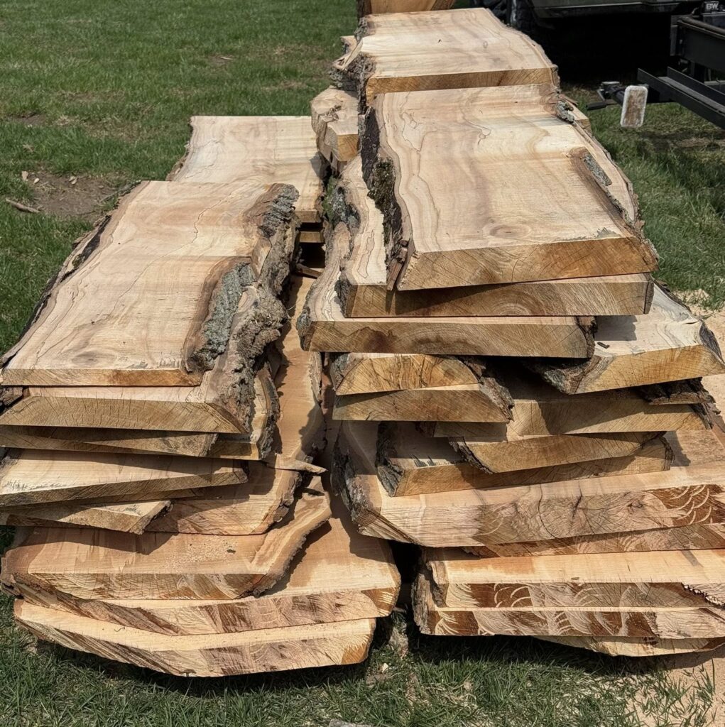 This is true value-added sawing - turning a log or two into a stack of high-quality slabs