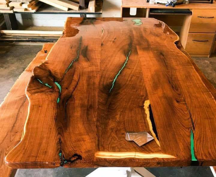 AFTER -- Now it's practically a museum piece with a deep, rich finish and turquoise inlay. Outstanding, Doug!