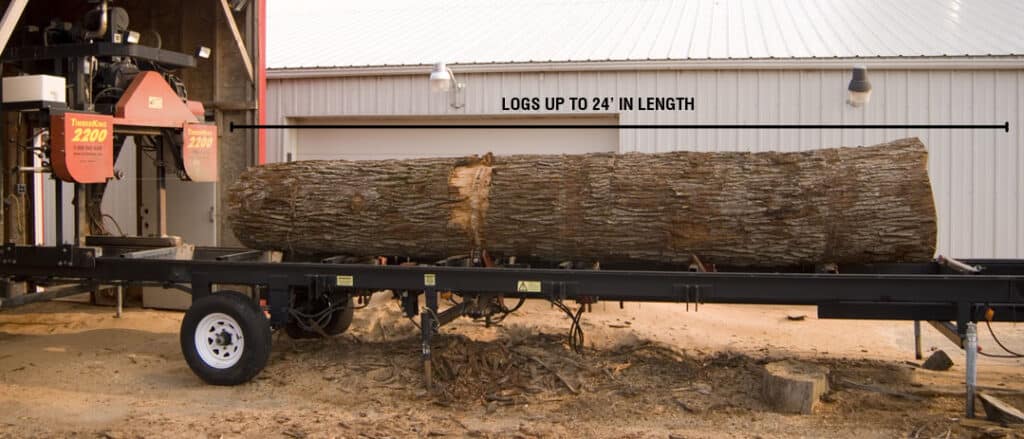 The TimberKing 2200 handles logs up to 24' long