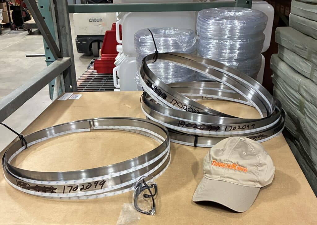timberking sawmill blades coiled for shipping
