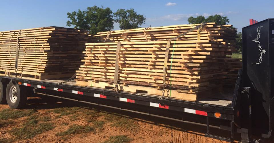 truckload of lumber